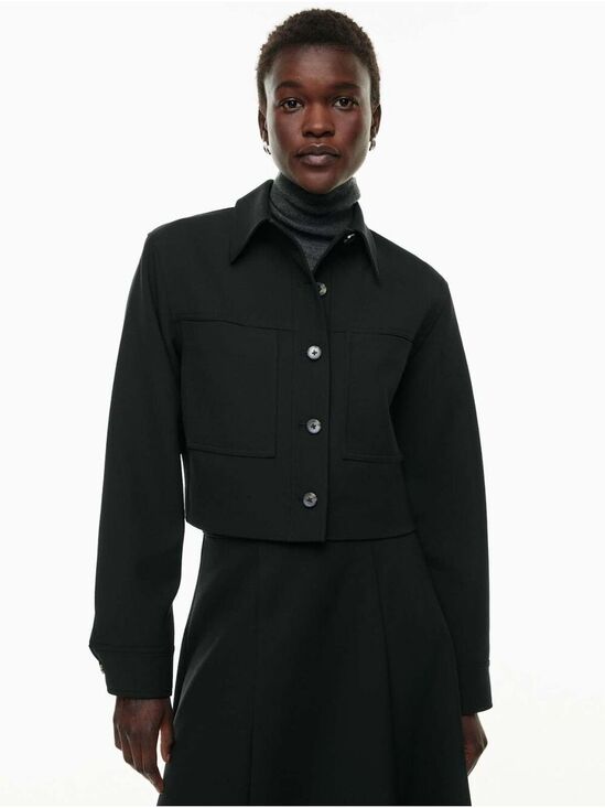 Wilfred Jackets & Blazers - Aritzia Wilfred Black Little Cropped Jacket with Chest Pockets